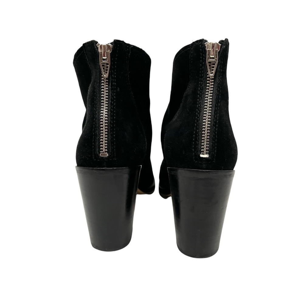 Dolce Vita Stevie Black Suede Leather Zip Back Heeled Ankle Booties Women 9 - Picture 5 of 11